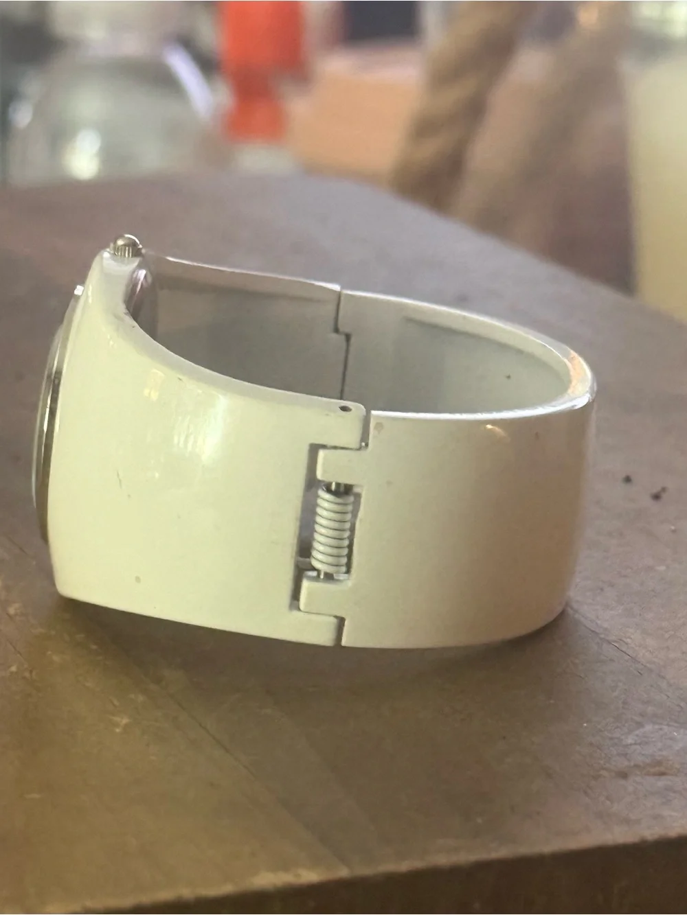NY&CO white wide hinged bangle watch